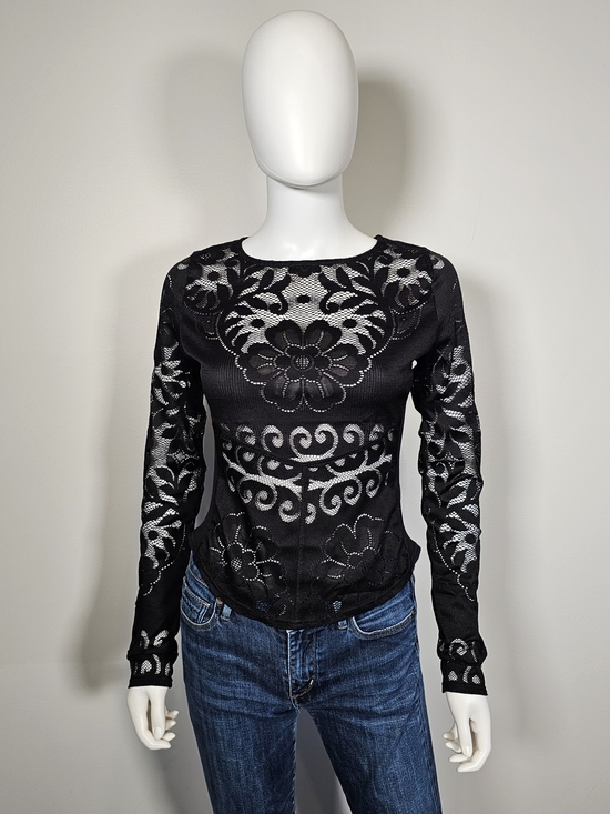 Free People Tops - Free People Black Floral Lace Layering Top Sz M